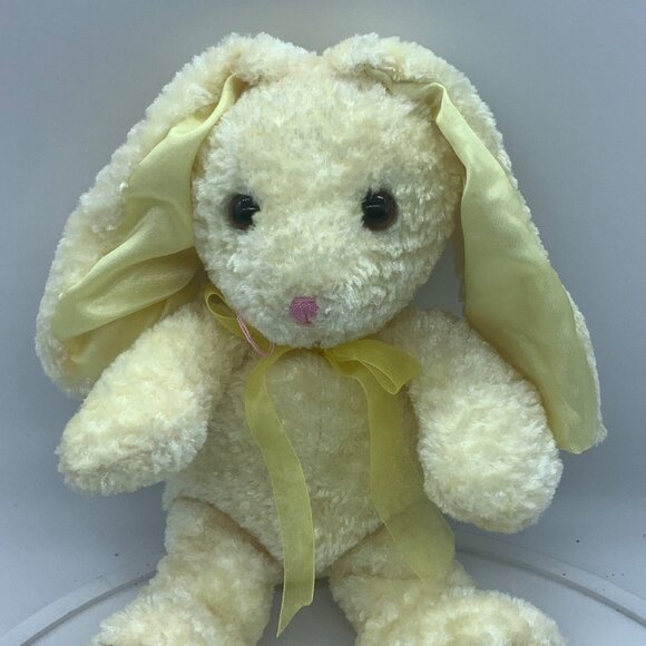 Vtg 1999 Commonwealth Plush Bunny Yellow Stuffed Animal Toy 9.5” Sit Easter - Picture 2 of 6
